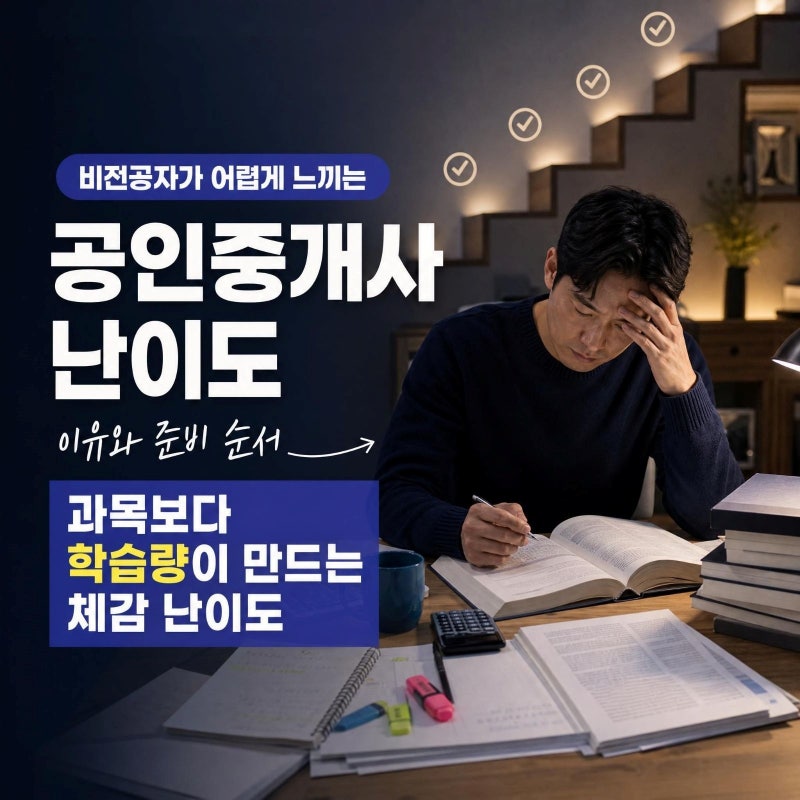 공인중개사 난이도 비전공자가 어렵게 느끼는 이유와 준비 순서