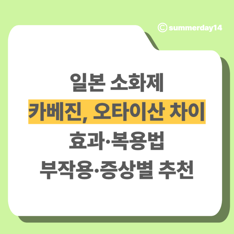 일본 소화제 카베진, 오타이산 차이! 효과/복용법/부작용/증상별 추천까지