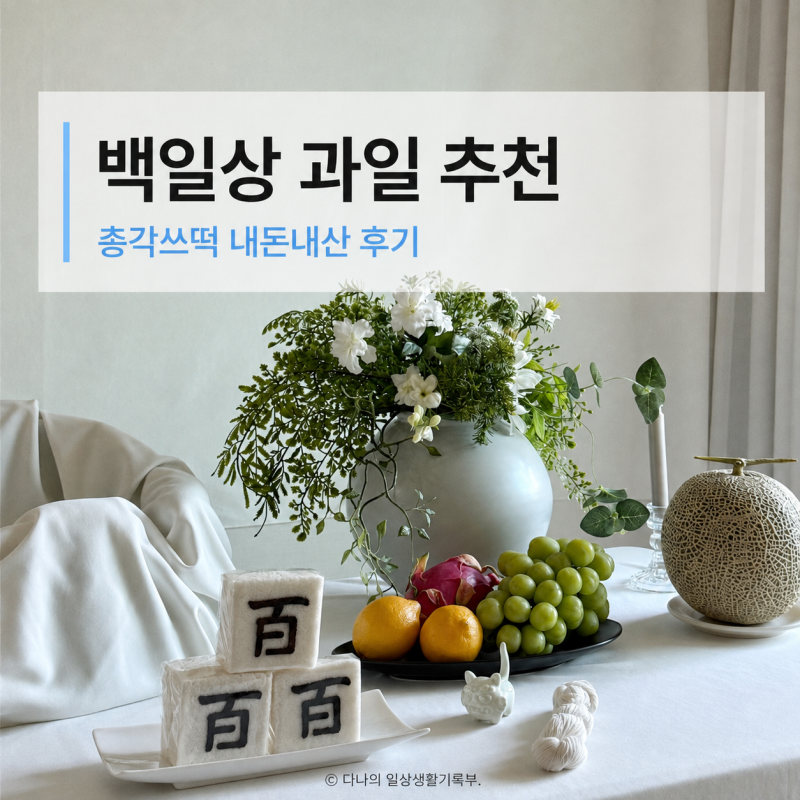 백일상 총각쓰떡 후기 백일떡 과일 의미 종류 추천 내돈내산 후기