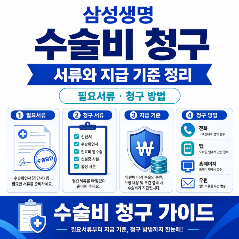 삼성생명 수술비 청구 서류와 지급 기준 정리 필요 서류 청구 방법
