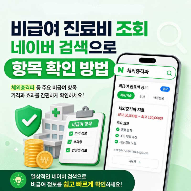 비급여 진료비 조회 네이버 검색으로 항목 확인 방법