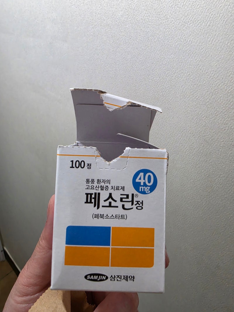 통풍약 페소린정40mg, 평생 먹어야 할까? 효과·부작용·가격 총정리