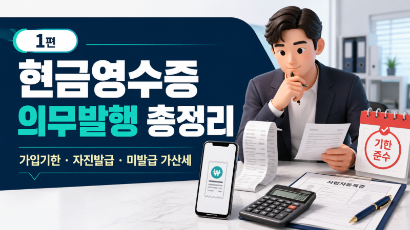 현금영수증 사업자 개업 시 필수 이행사항부터 미등록, 미발급 가산세까지 총정리