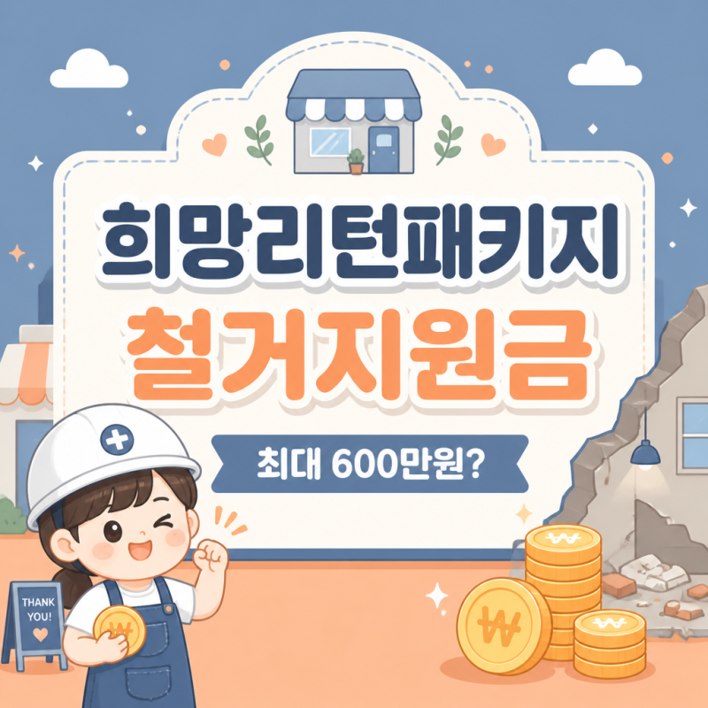 폐업 점포 철거비, 나라가 최대 600만원 대준다? 희망리턴패키지 철거지원금 총정리