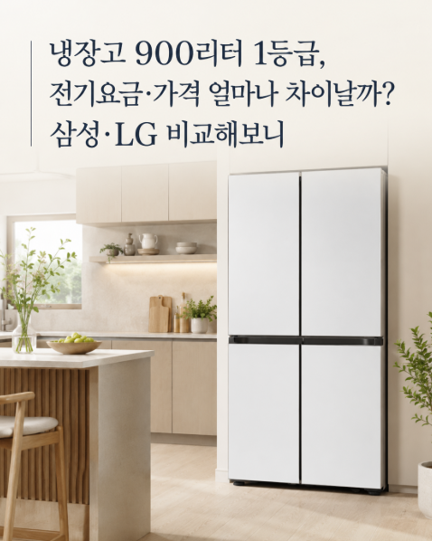 냉장고 900리터 1등급, 전기요금·가격 얼마나 차이날까? 삼성·LG 비교해보니