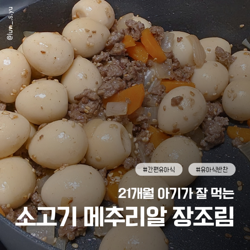 저염 유아식 반찬, 21개월 아기가 좋아하는 메추리알 소고기 장조림 쉽게 만들기