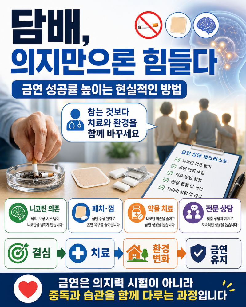 담배 확실히 끊는 방법, 의지만으로 금연하지 말아야 하는 이유와 약물·패치 활용법