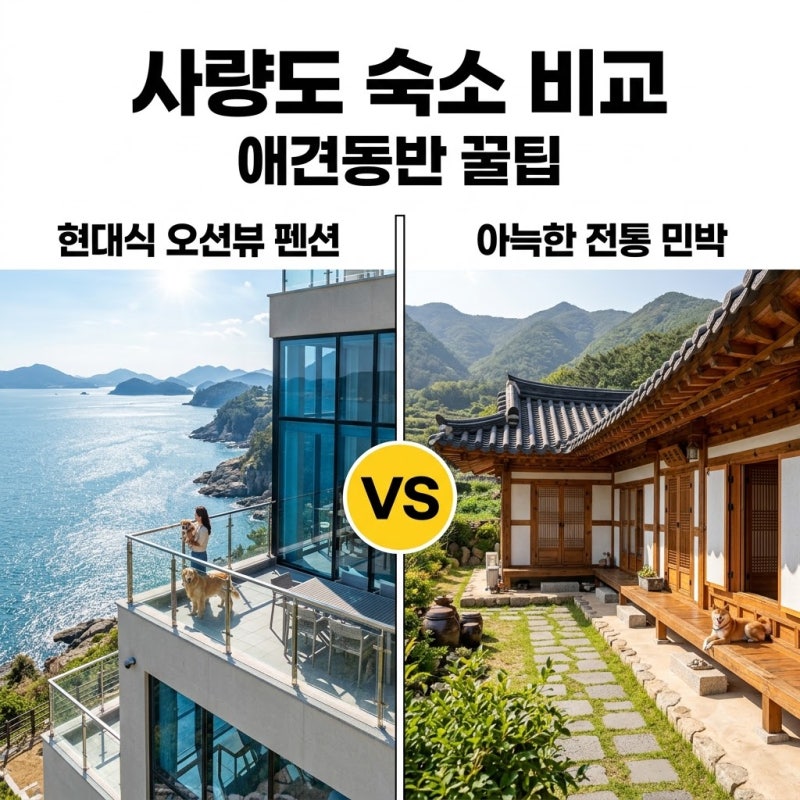 "강아지랑 배 타고 들어갔더니.." 사량도애견펜션, 2만원에 오션뷰 즐기는 법