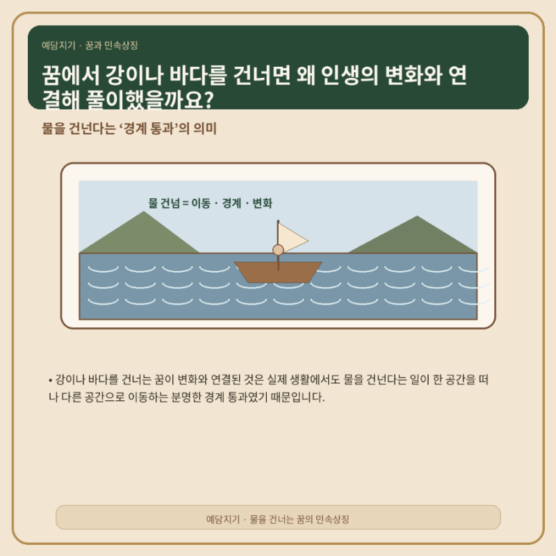 꿈에서 배를 타고 강을 건너면 무슨 뜻이었을까요?