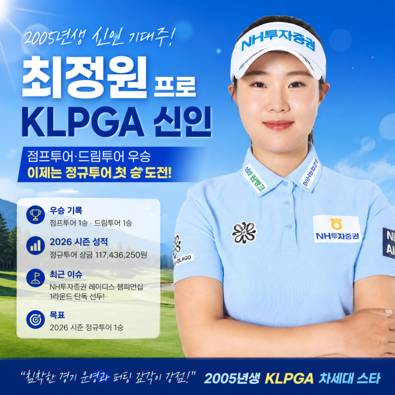 ⛳ KLPGA 최정원 프로 집중 조명｜2005년생 신인 기대주, 정규투어 첫 승을 향한 도전