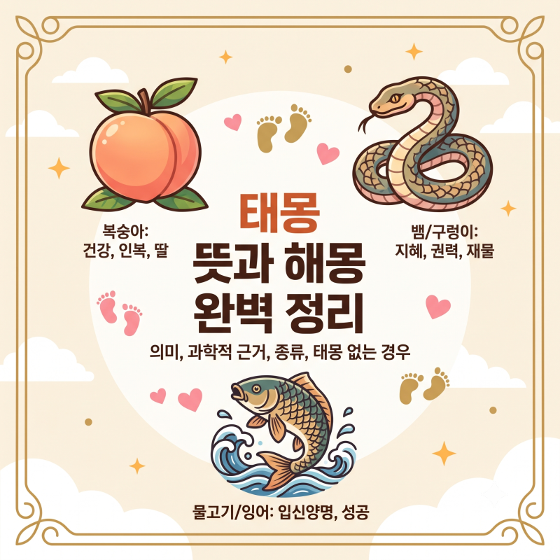 태몽 복숭아 뱀 잉어 꿈의 비밀: 태몽 없는 경우와 대표적인 태몽 해석 모음