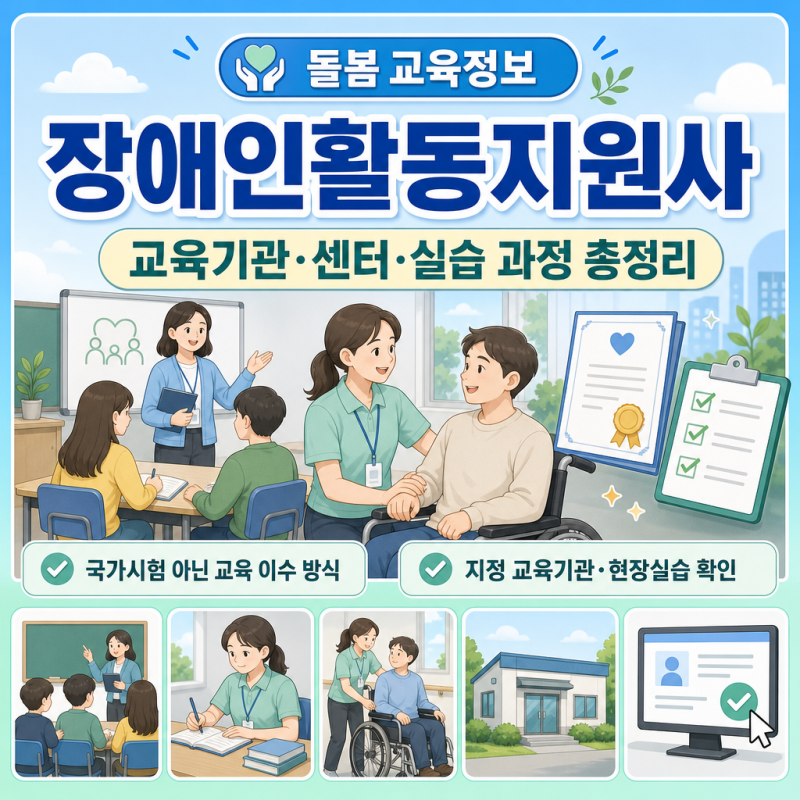 장애인활동지원사 자격증 교육기관·센터·실습 과정 총정리