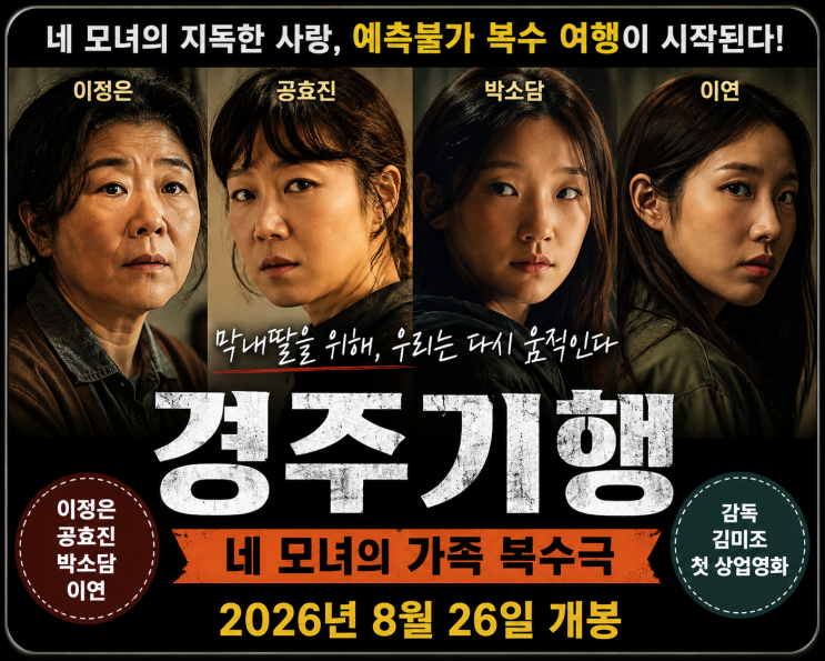 <b>경주기행</b> 영화 개봉일 출연진 줄거리, 이정은 공효진 박소담 이연 ....