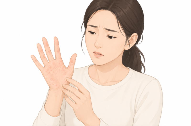 "손에 작은 물집이 생겨요" 한포진 : 원인, 증상, 치료