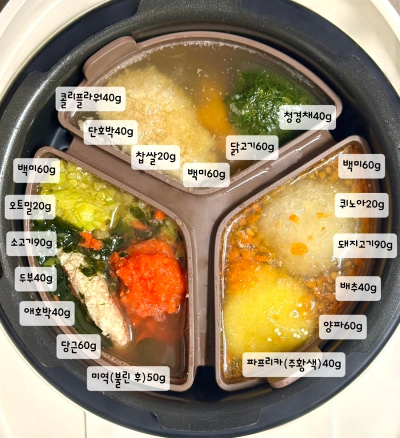 9개월 후기 이유식 식단표｜밥솥 이유식 3일치 레시피