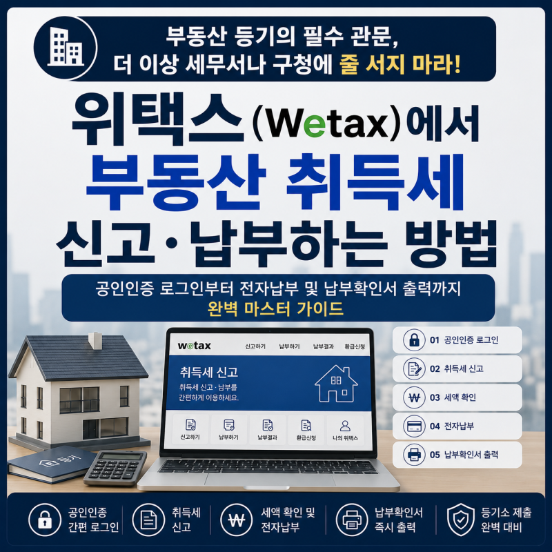 부동산 등기의 필수 관문, 더 이상 세무서나 구청에 줄 서지 마라! '위택스(Wetax)에서 부동산 ....