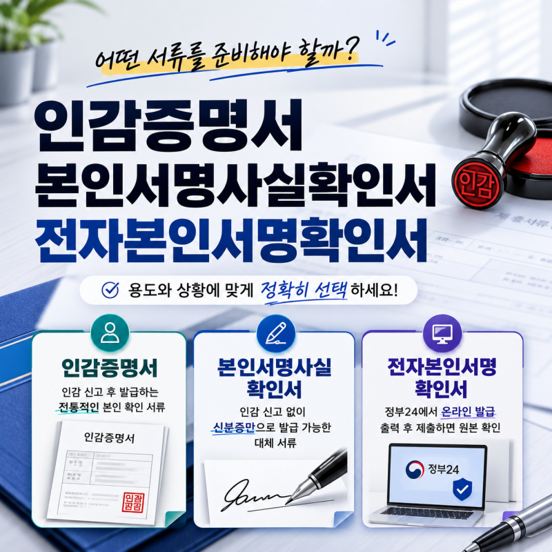인감증명서 대신 본인서명사실확인서 내도 될까요? 서류제출 상황별 정리