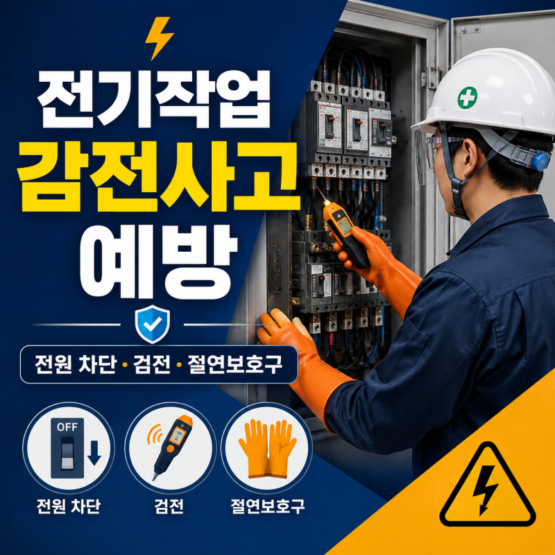 전기작업 감전사고 예방수칙(전원 차단·검전·LOTO 핵심정리)