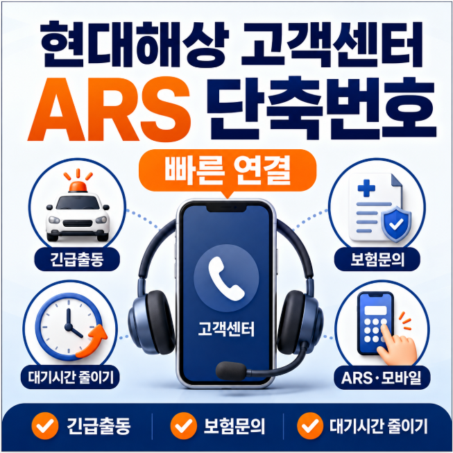 현대해상 고객센터 상담원 연결 전화번호 단축번호 및 빠른 연결 방법