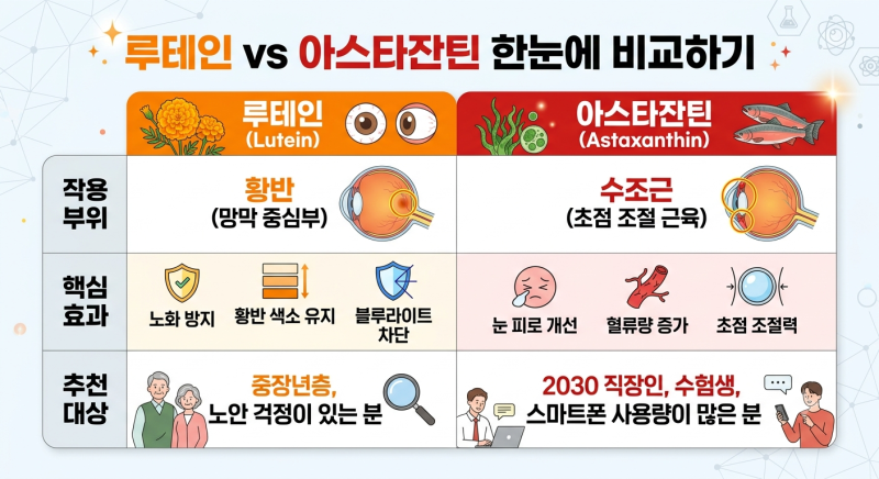 눈 피로엔 아스타잔틴, 침침할 땐 루테인? 제대로 알고 먹는 눈 영양제 가이드