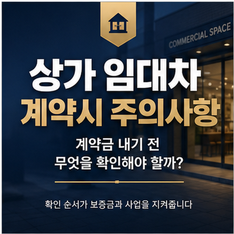 상가 임대차 계약시 주의사항, 계약금 내기 전 무엇을 확인해야 할까?