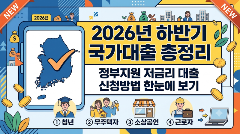 2026년 하반기 국가 대출 총정리｜정부 지원 저금리 대출 신청방법 한눈에 보기