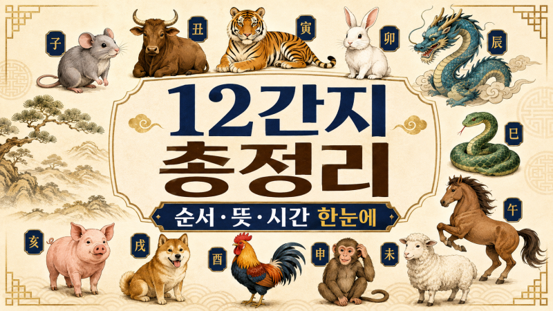 12간지 순서 총정리, 자축인묘 뜻부터 12띠 시간까지 한눈에