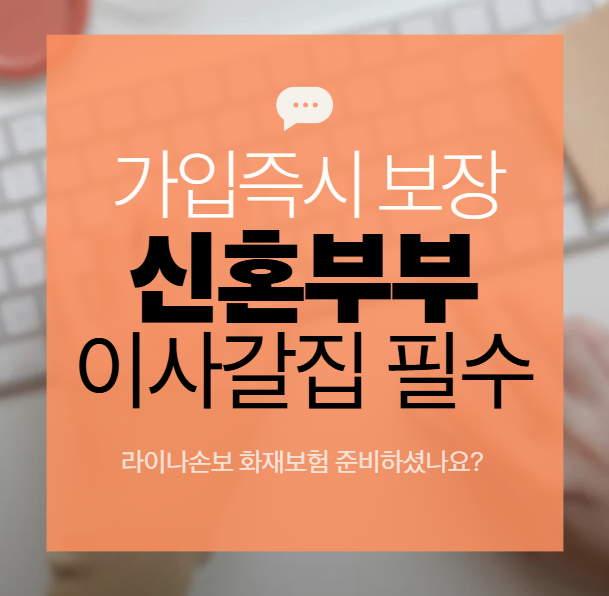 면책 감액없이 보장하는 화재보험 라이나손보 신혼부부 이사갈집 필수준비
