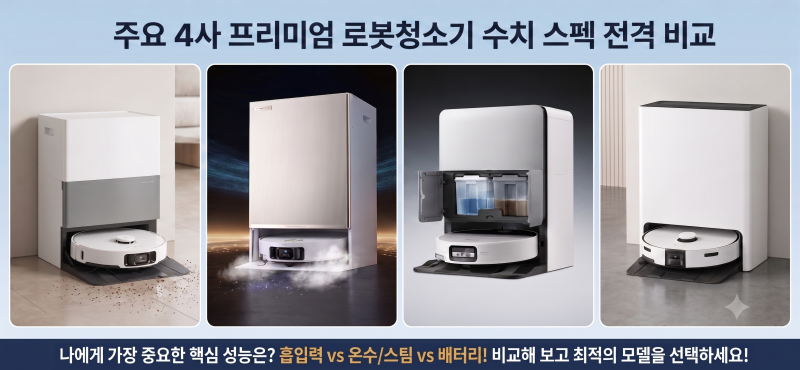 2026 AI 로봇청소기 성능 수치 비교 분석