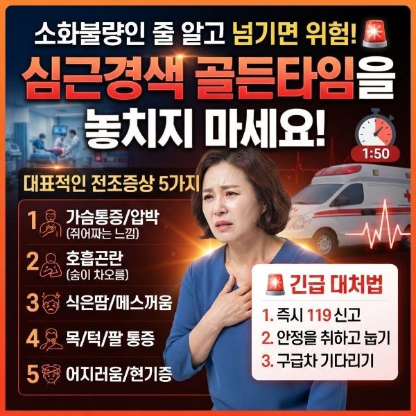 체한 줄 알았는데 심근경색? 여성·중장년층 심근경색 전조증상 5가지