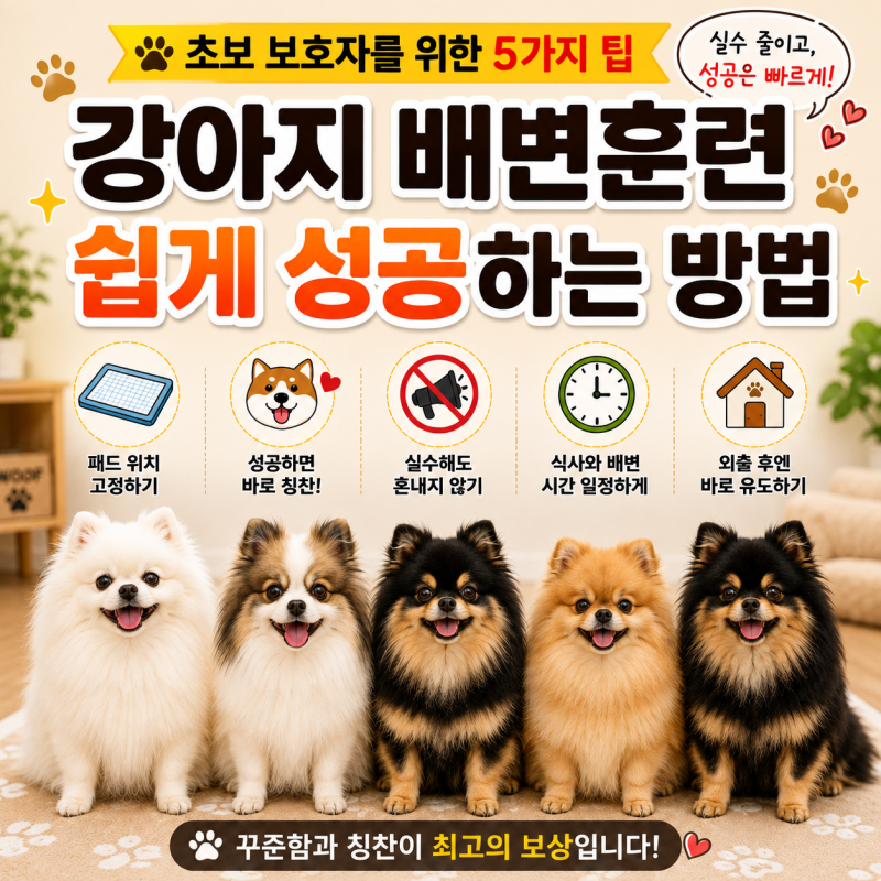 강아지 배변훈련 쉽게 성공하는 방법, 초보 보호자를 위한 5가지 팁