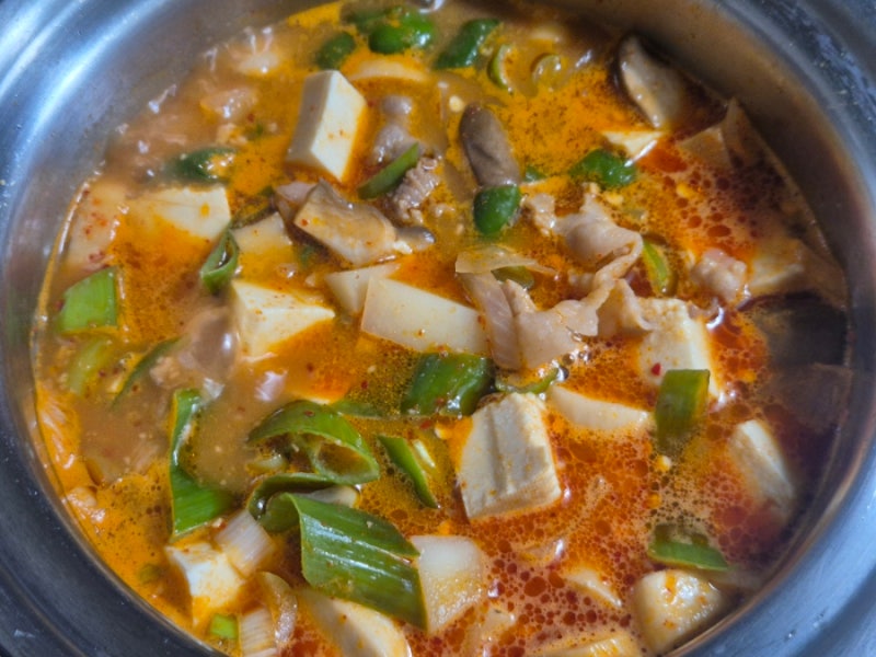 일본 워홀 집밥일기 #6 : 차돌된장찌개, 양념깻잎