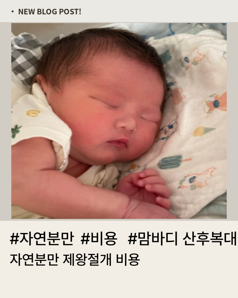 자연분만 제왕절개 비용 몰랐다가 뒤늦게 후회한 이야기