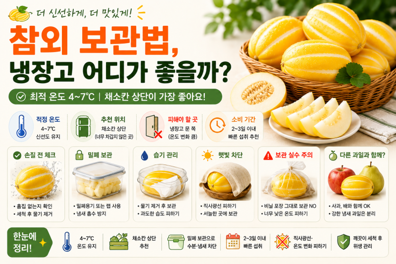 참외 보관법, 냉장고 어디가 좋을까?