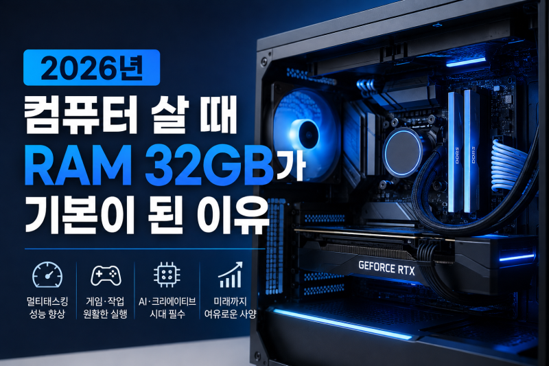 2026년 컴퓨터 살 때 RAM 32GB가 기본이 된 이유