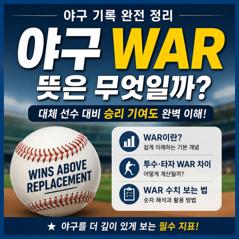 야구 WAR 뜻은? 선수 가치를 한눈에 보는 기록 읽는 법