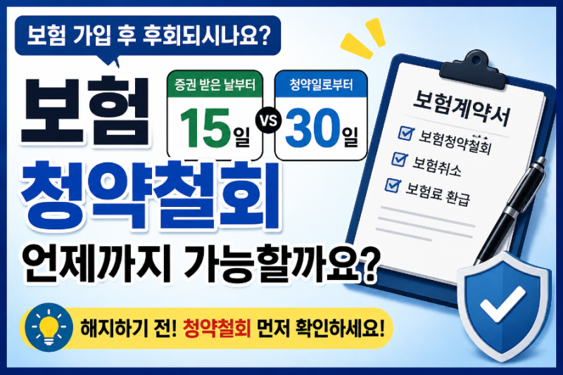 보험 청약철회는 언제까지 가능할까요?