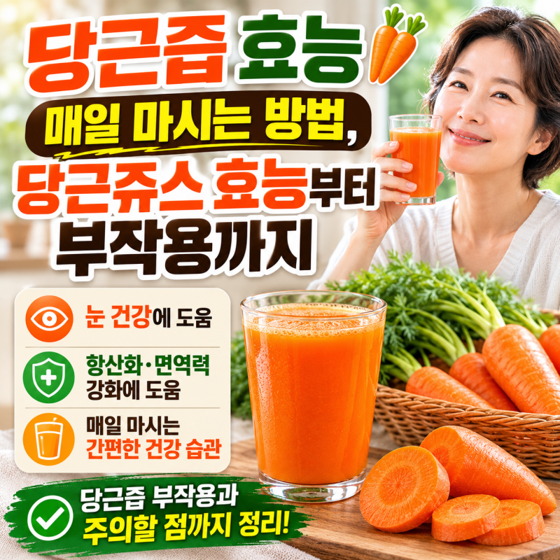 당근즙 당근쥬스 효능, 매일 마시는 좋은 방법