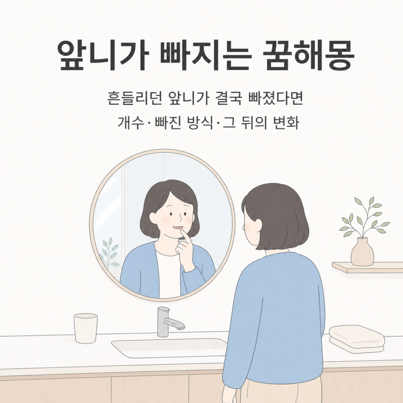 앞니가 빠지는 꿈해몽 | 흔들리던 앞니가 결국 빠졌다면
