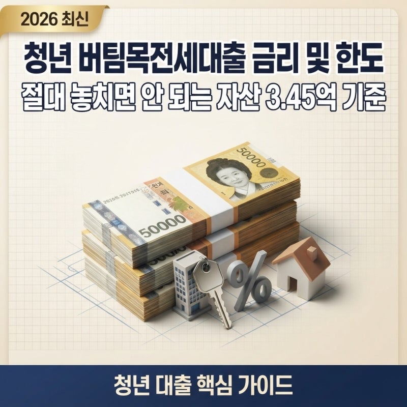청년 버팀목 전세대출 금리 및 한도, 그리고 절대 놓치면 안 되는 자산 3.45억 기준 [2026 최신]