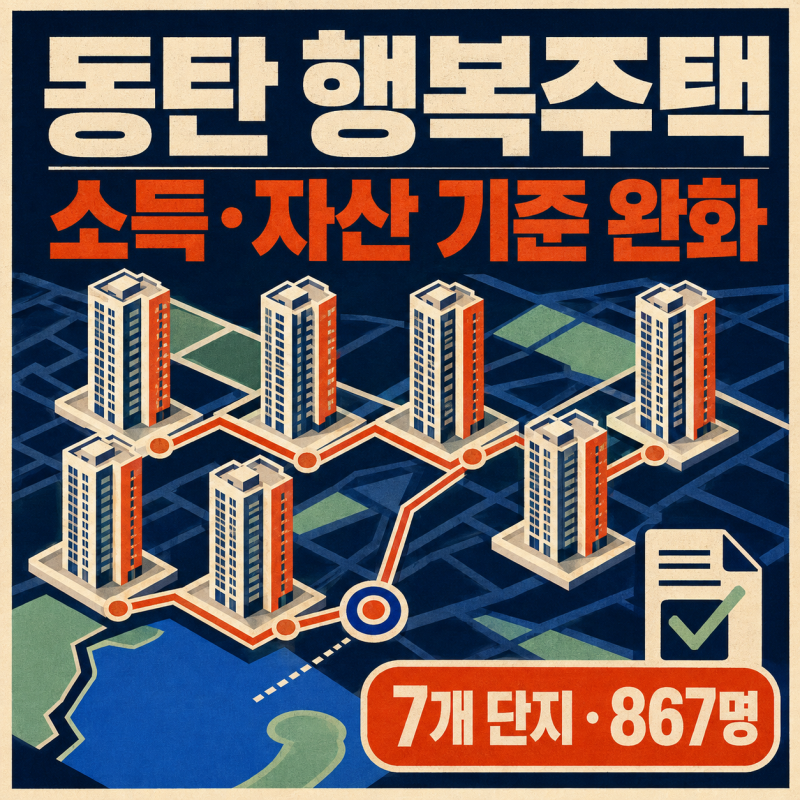 [LH]화성시 동탄지역 행복주택 입주자 모집 공고[입주자격완화/선계약후검증]('26.07.30.)
