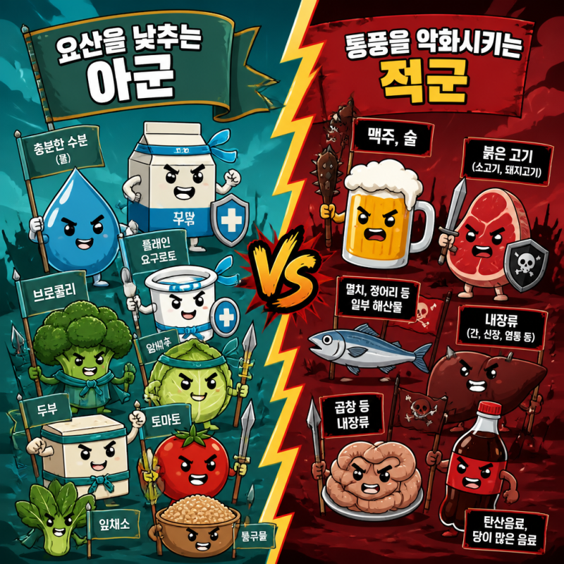 "통풍 발작을 줄이고 싶다면" 요산 수치 낮추는 음식과 통풍에 안좋은 음식 총정리