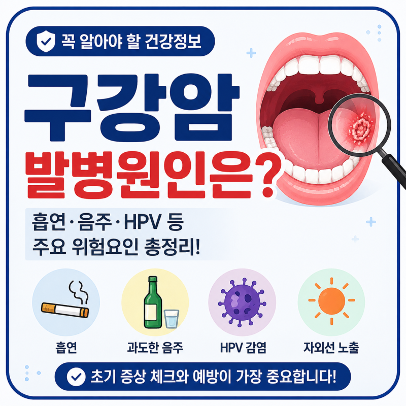 구강암 발병원인은? 흡연·음주부터 꼭 확인할 위험요인