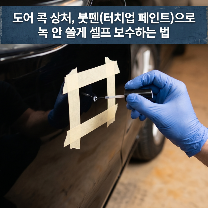 도어 콕 상처, 붓펜(터치업 페인트)으로 녹 안 쓸게 셀프 보수하는 법