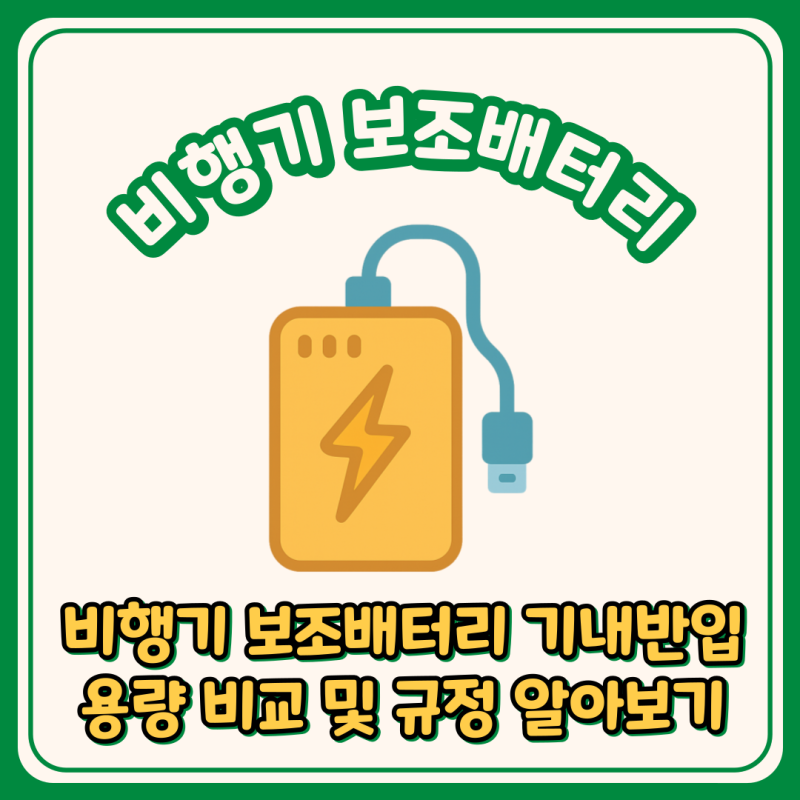 비행기 보조배터리 기내반입 용량 및 규정