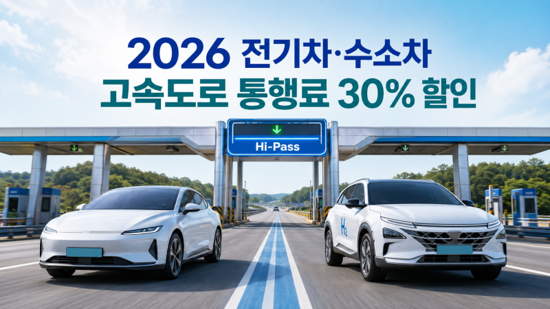 2026 전기차·수소차 고속도로 통행료 할인 30%, 하이패스 등록 방법