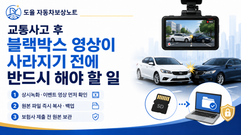 교통사고 후 블랙박스 영상 보존 방법｜보험사·경찰 제출 전 주의사항