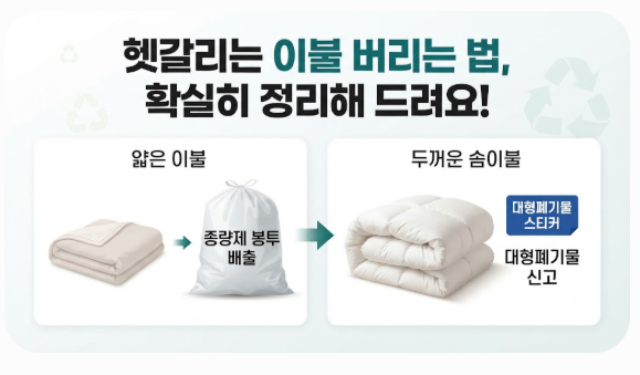 솜이불부터 극세사까지! 동네 주민도 헷갈리는 이불 버리는 방법 총정리