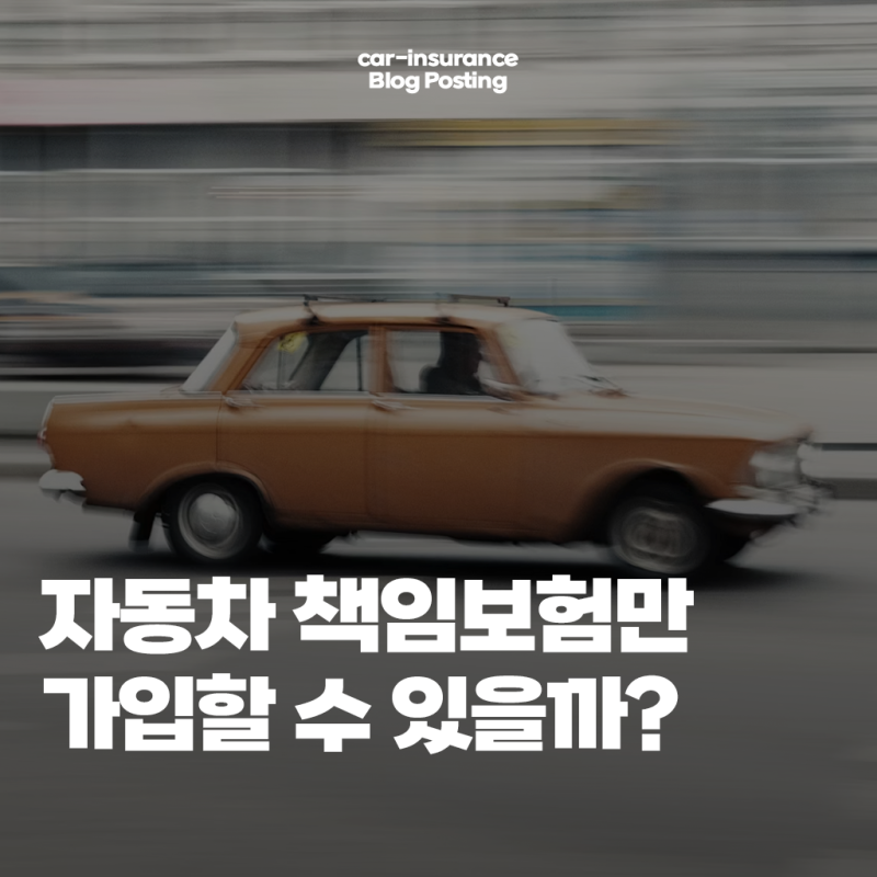 자동차 책임보험만 가입하는 방법(ft. 가격 비교)