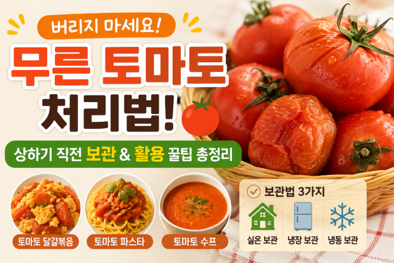 무른 토마토 처리법! 상하기 직전 토마토 보관 및 활용 꿀팁 총정리